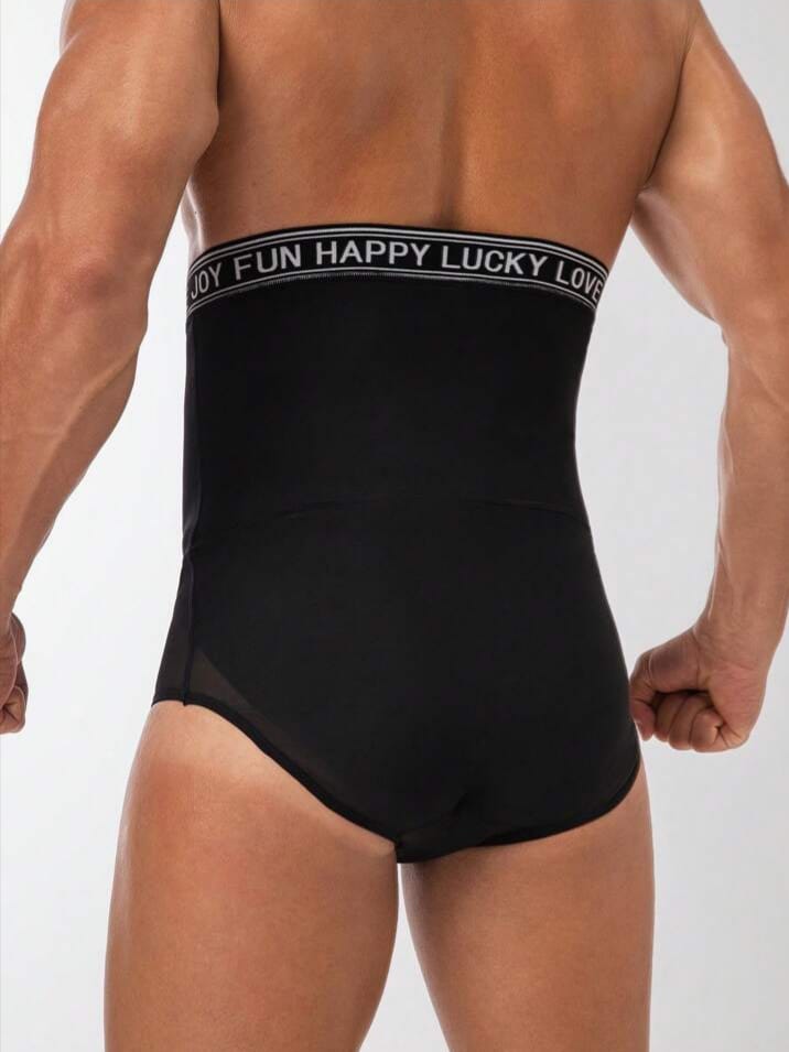 B-FIT Men's Waist Shaping Pant With Webbing, Mesh & Patchwork Design Shapewear